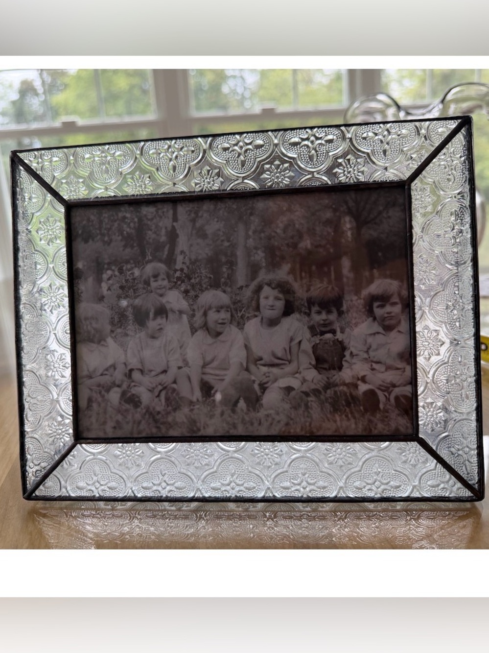 Ornate Silver Embossed Glass Picture Frame - Silver Finish